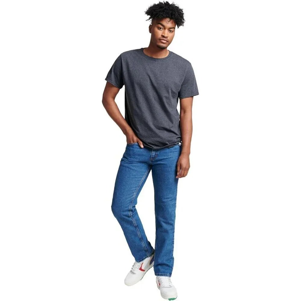 Russell Athletic Men's Black Heather Imported PullOn Dri-power Short Sleeve Tees